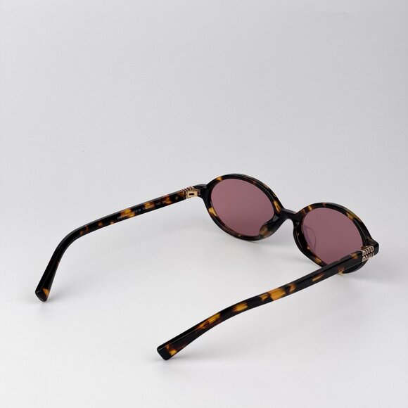 Miu Miu REGARD MU04ZSF Sunglasses – Havana Oval Pink Mirror Silver| Model VAU50D main image 4